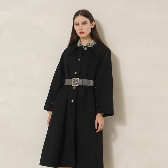 Women Leather Wide Fashion Thick Dress Belt With Gold Buckle Belt Grey Gold main image 5